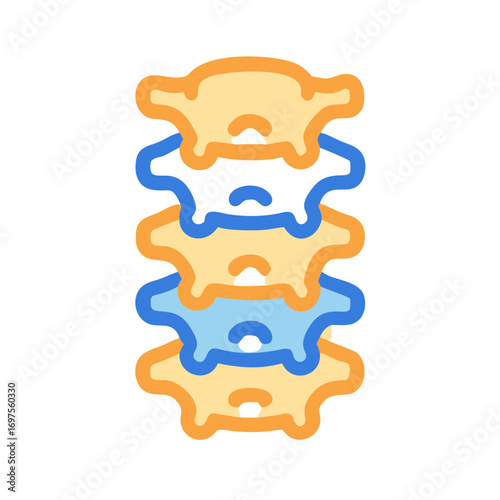 Stylized Spine Illustration Depicting Vertebrae in Flat Design
