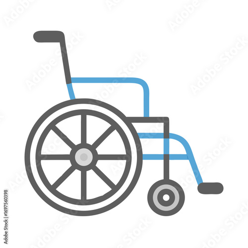Iconic wheelchair illustration against a dark plain background