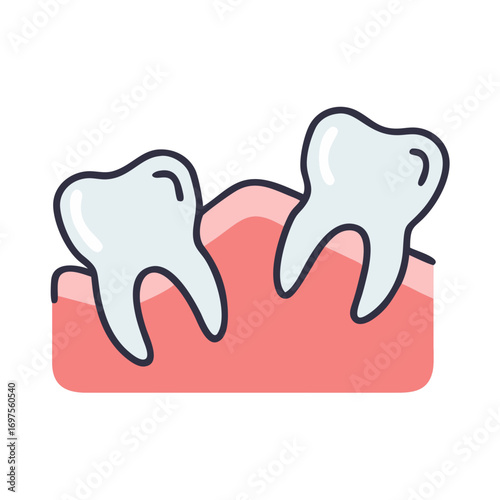 Impacted Wisdom Teeth Illustration on Black Background for Dental