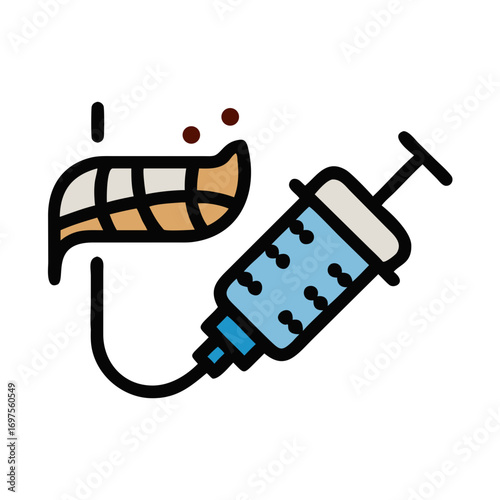 Medical injection for dental care with flat design style