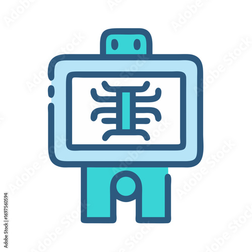 Stylized icon of an x-ray machine demonstrating modern healthcare