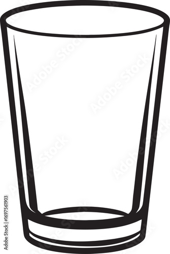Simple Outline Drawing of a Glass Tumbler drinking glass