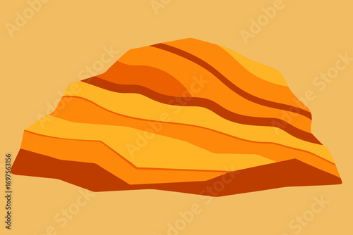 Abstract layered rock formation with warm orange and brown tones