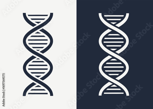 Scientific DNA Symbol in Light and Dark Mode for Medical and Genetic Research Interfaces