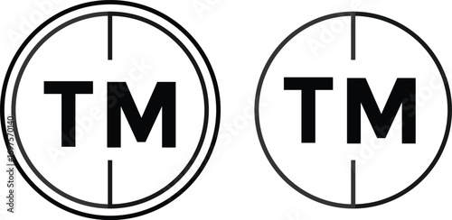 Set of registered trademark icon symbol isolated on transparent background. Copyright icon set collection. transparent png and vector illustration.
