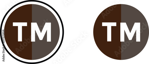 Set of registered trademark icon symbol isolated on transparent background. Copyright icon set collection. transparent png and vector illustration.
