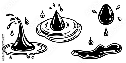 Ink Drops Vector Illustration