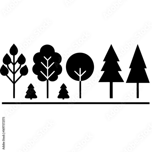 Vector Illustration of Trees