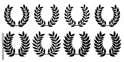 Classic laurel wreaths vector symbols