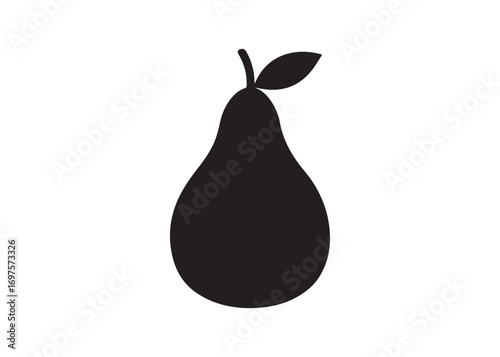 Pear icon silhouette vector art design illustration.