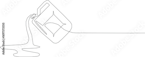 Car Engine Oil, Car Service line icon continuous one line drawing, Continuous line of oil jerry cans. on white background vector illustration.