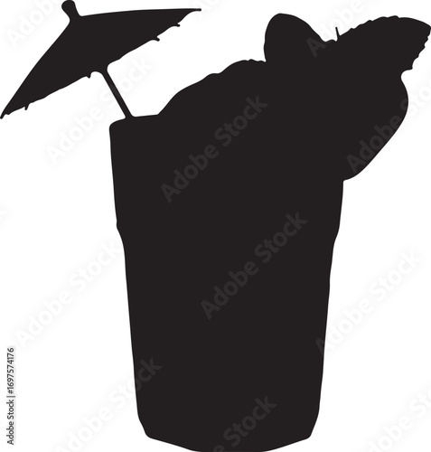 Minimalist abstract background of white space with a strong black element