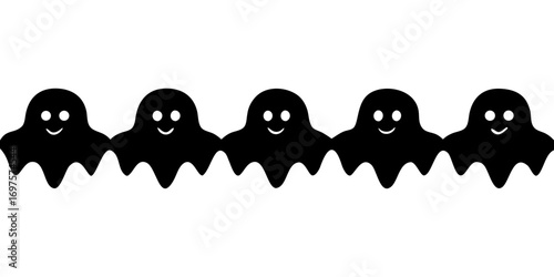 Cute Ghost Vector Border