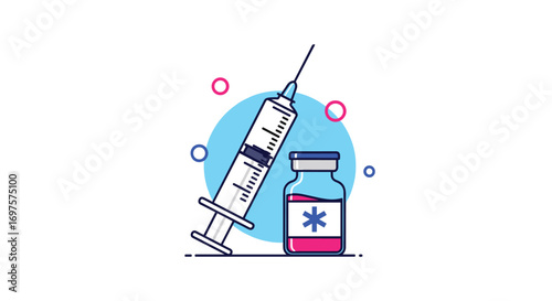Modern medical syringe and vaccine vial symbolize healthcare innovation and treatment advancements