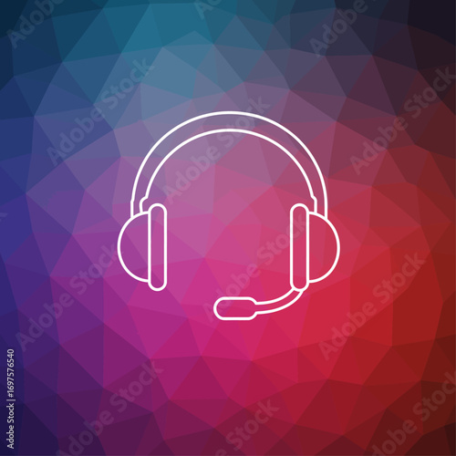 line art icon of a modern headset
