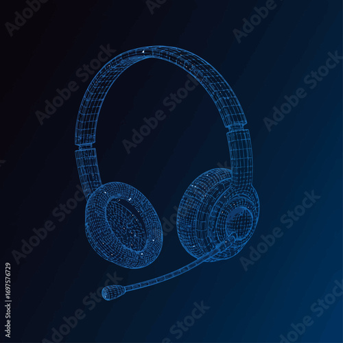 line art icon of a modern headset