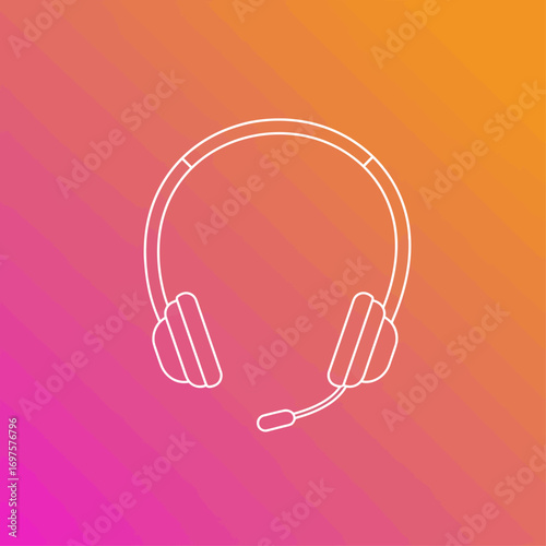 line art icon of a modern headset