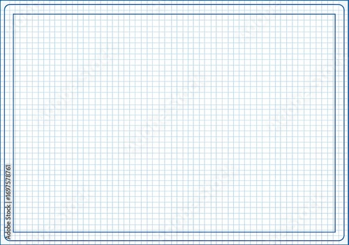 Clean white squared-paper background with thin blue grid lines & a double-lined blue frame. Perfect for notes, drafts, or technical drawings