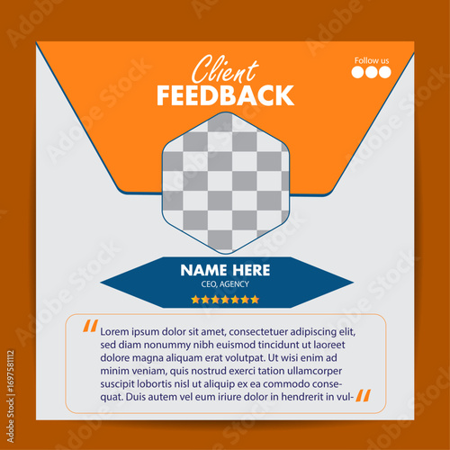 Minimalist customer testimonial and client feedback  design.
