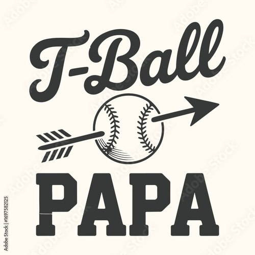 Vector art of tball papa baseball graphic with arrows