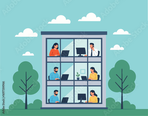 Man Work in the room office 