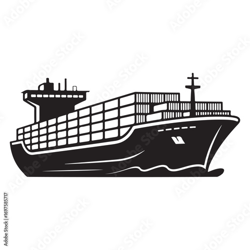 Vintage Ocean Liner Ship Illustration
