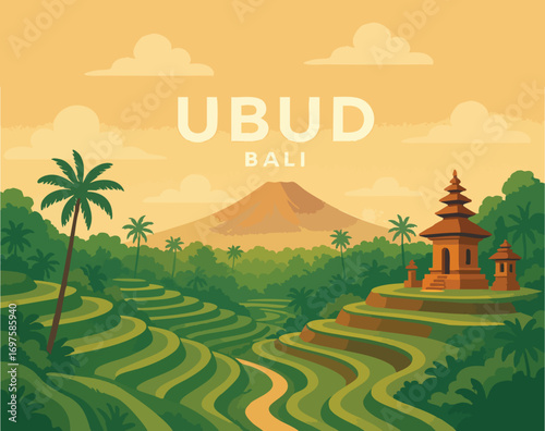Mountain views, terraces and temples in Ubud