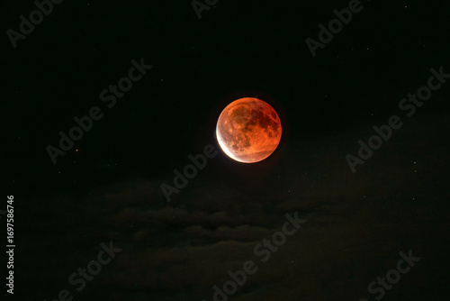 Obraz na plátně Lunar eclipse in the night sky