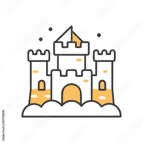 Sand castle icon vector