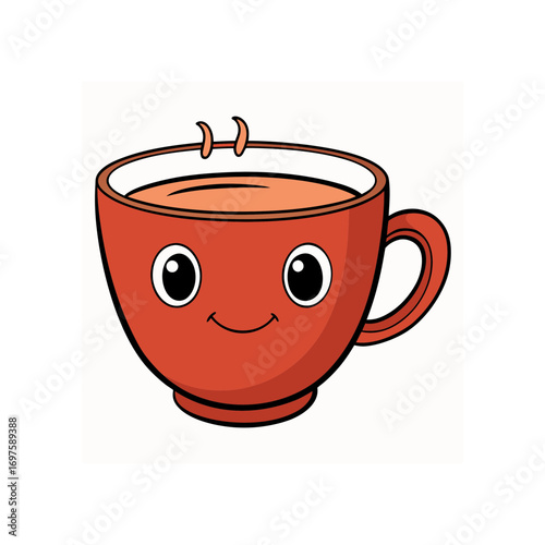 Elegant tea cup vector detailed and refined design for tea time dining and