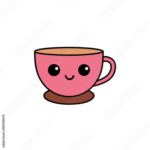 Elegant tea cup vector detailed and refined design for tea time dining and