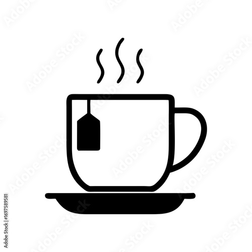 Hot tea cup icon vector design template