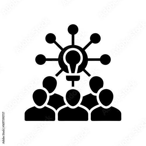 crowdsourcing initiative vector monotone icon 