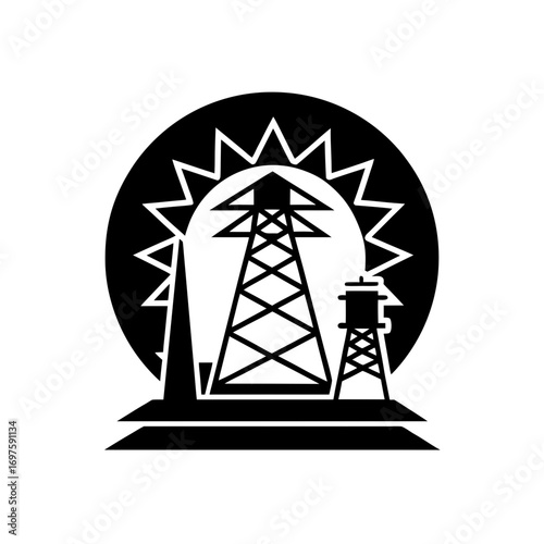 energy sector vector monotone icon 