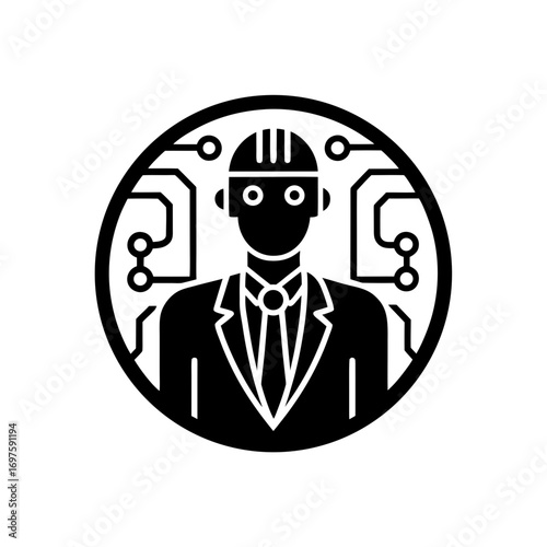 ethics and ai vector monotone icon 