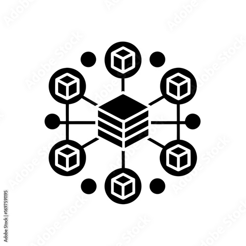 federated learning vector monotone icon 