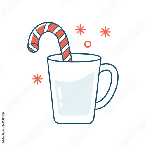 Christmas illustration of a cup of hot chocolate a handdrawn christmas sketch