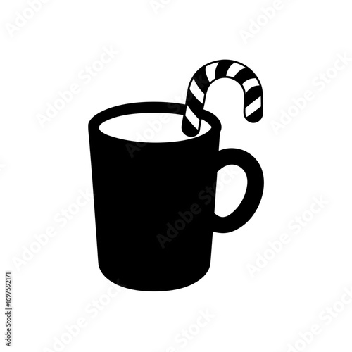 Christmas illustration of a cup of hot chocolate a handdrawn christmas sketch