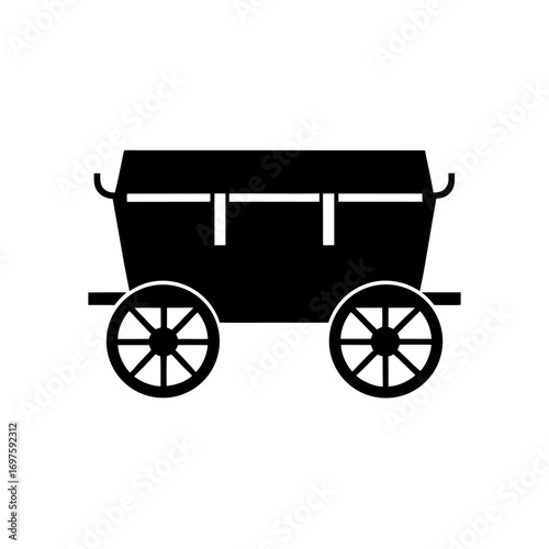 Wagon silhouette vector illustration on white background 