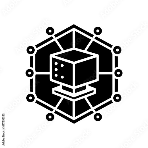 virtualization software vector monotone icon 
