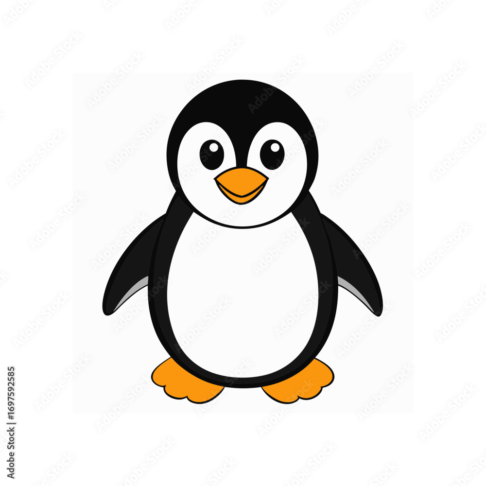 Fototapeta premium penguin on a white