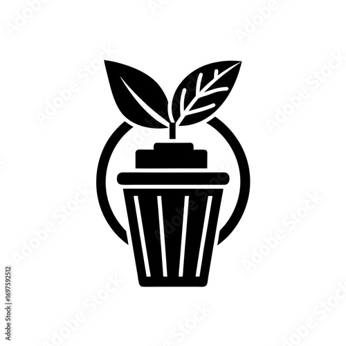 zero waste living vector monotone icon 