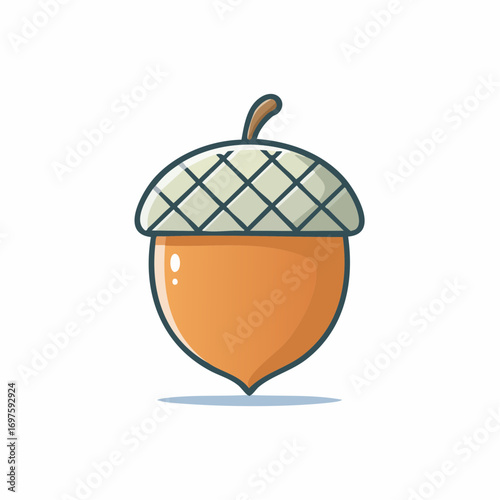 Minimalist vector acorn icon, autumn symbol, flat graphic isolated