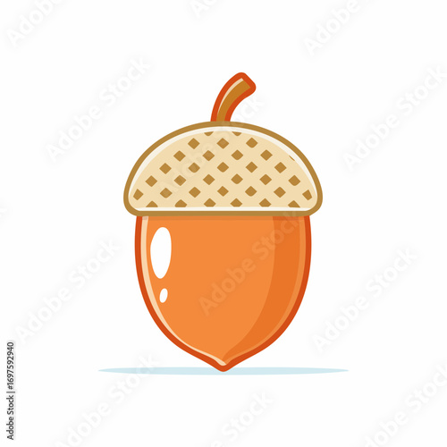 Minimalist vector acorn icon, autumn symbol, flat graphic isolated