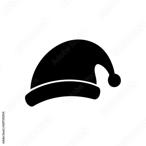 Red santa hat isolated flat vector illustration 