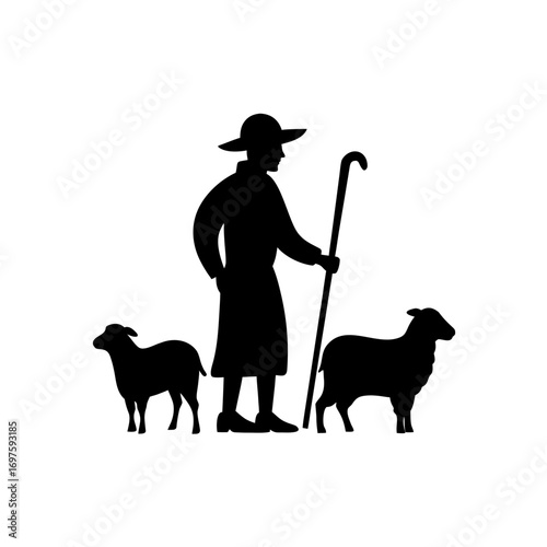 Shepherd Sheep Silhouette