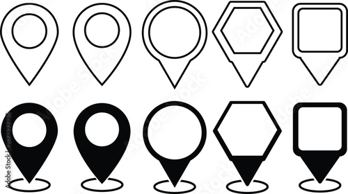 Location icon. Map pin icon set. location marker. location pin. Navigation pin icon in black modern and lines and solid. Vector illustration.
