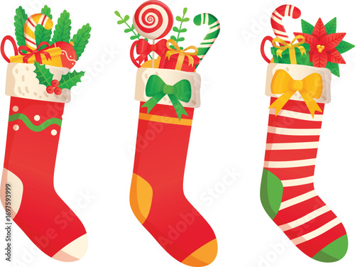 christmas socks isolated on white