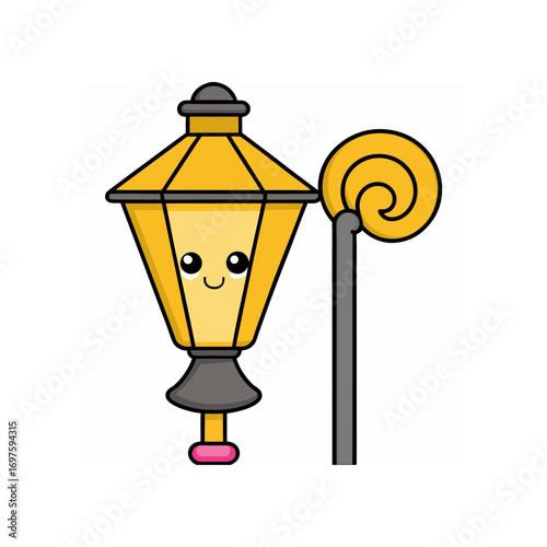 Victorian lamp post vector on background
