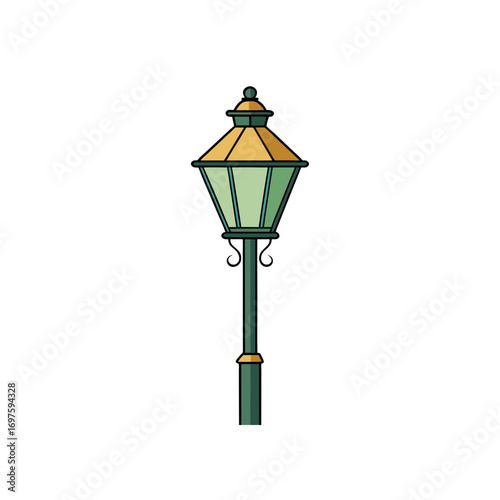 Victorian lamp post vector on background